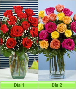 dos arreglos florales para dos dias de romance